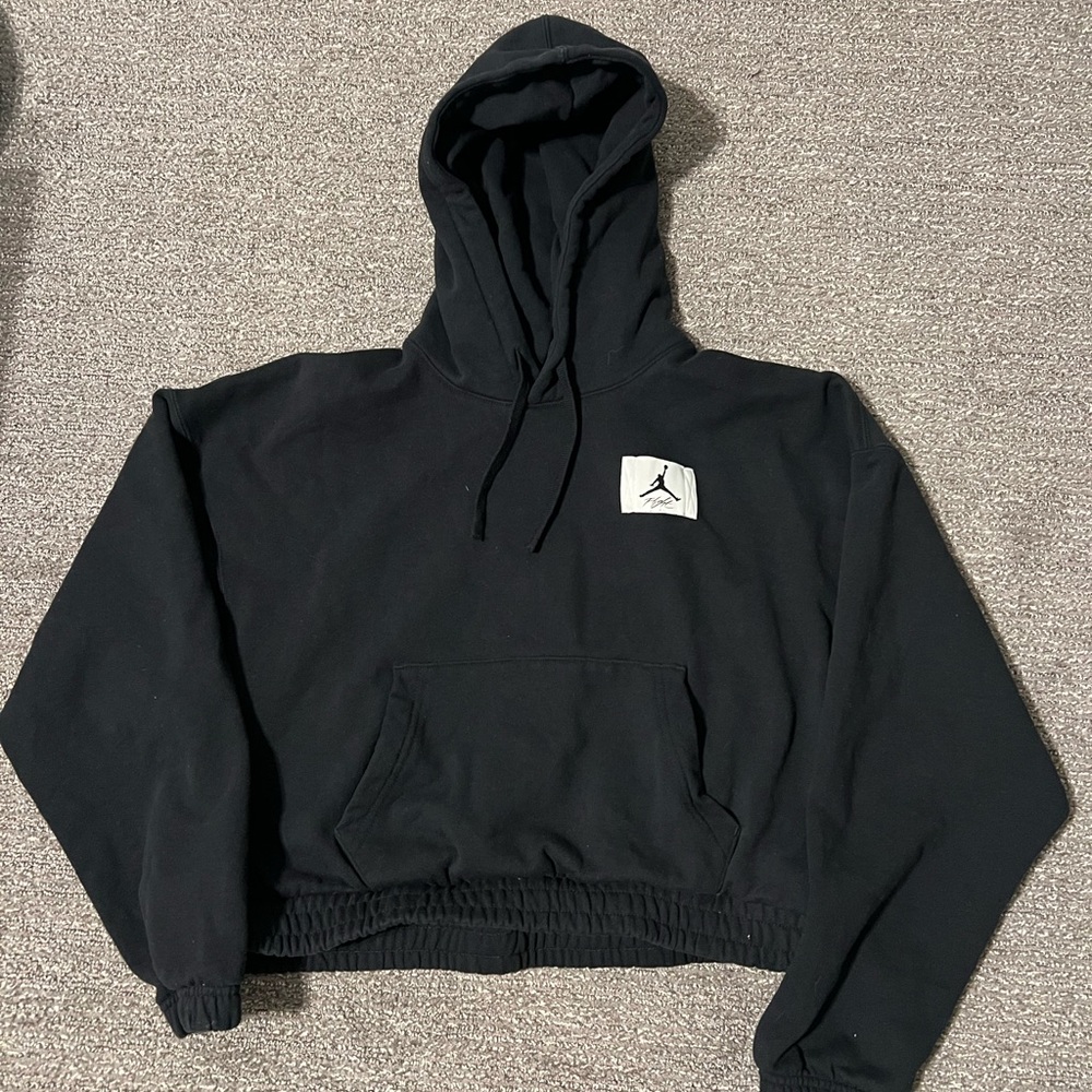 Jordan Black Cropped Boxy Hoodie
